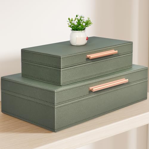Decorative Boxes with Lids 2-Set, Memory Box for...