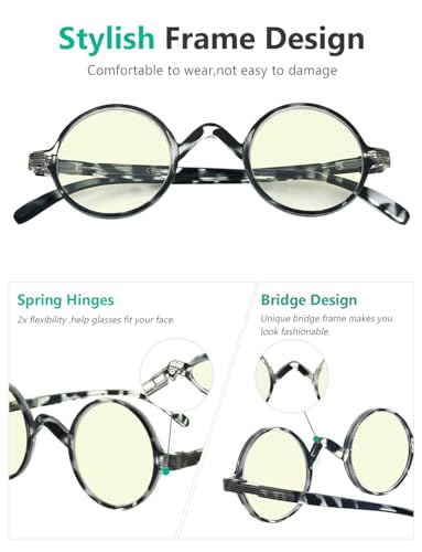Image of Eyekepper Reading Glasses for Women Men, Blue Light Readers Round | Womens Circle Computer Cheaters, Mens Ladies UV /Bluelight Blocking Reader Eyeglasses,All-Day Comfort Spring Hinges for Screen