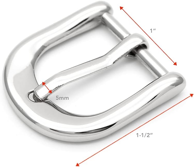 CRAFTMEMORE 4pcs Belt Buckle Single Prong Buckles Belt Purse Making Leather Craft fits 5/8, 3/4, 1 Inch Strap SC97 (1 Inch, Gunmetal) - Image 2