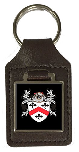 Porte-clés en Cuir Williamson Marron : Cadeau Idéal avec son Blason Familial