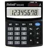 99 g REBELL re-Calculatrice sdc408 sdc408, Standard équipement et angewinkeltem Écran 8 chiffres, noir