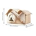 Bothyi Cat Bed for Indoor Cats Cat House Calming Soft Pet Supplies Sleeping Dog Beds Semi Enclosed Pet Bed for Puppy Cats Dog Kitten, L