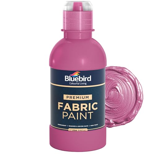 Image of BLUEBIRD Fabric Paint, Cosmic Pink, 8.5 Fl Oz, Permanent Fabric Paints for Clothes, Furniture Upholstery