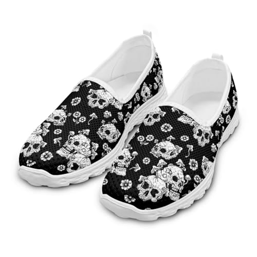 Women's Low Top Mesh Flats Slip On Casual Comfortable Tennis Workout Shoes