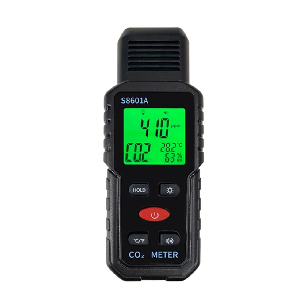 Medicion de dioxido de carbono exacta con medidor de CO2 3 en 1 portatil de 5000 Ppm S8601A
