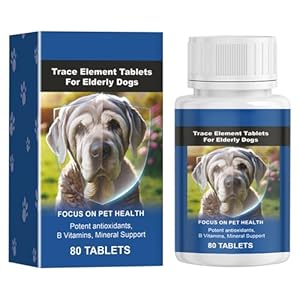 Fecfucy Nahrungsergänzungsmittel für ältere Hunde,Ergänzungsmittel für ältere Hunde, Nahrungsergänzungsmittel für Haustiere, Unterstützen Sie gesunde Gelenke, Haut und Darm, Spurenelementtabletten, 80