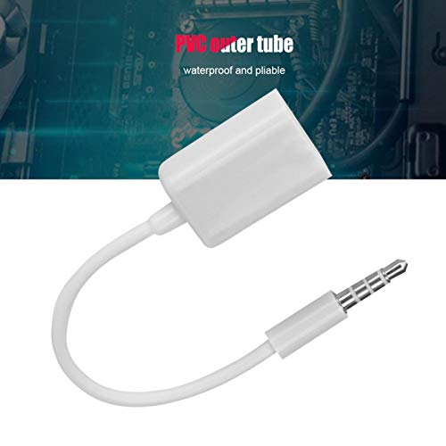 Cabo de 3,5 mm para USB, conector de 3,5 mm para cabo fêmea USB durável, profissional com boa condut