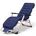 Produktbild Relaxliege Liegestuhl, Verstellbar Freizeitliege, Gartenliege Klappbar Sonnenliege, Aluminiumrahmen Dreibeinliege mit 5 cm Dicker Matratze, Abnehmbares Kopfkissen, bis 200 kg belastbar, anthrazit,Blue
