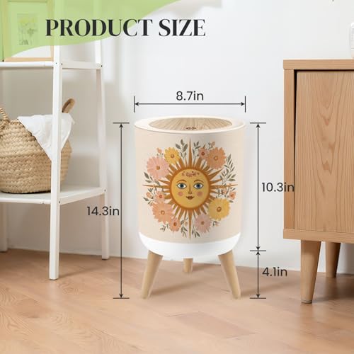 Caneca de basura redonda con tapa y patas 7L miniatura 3
