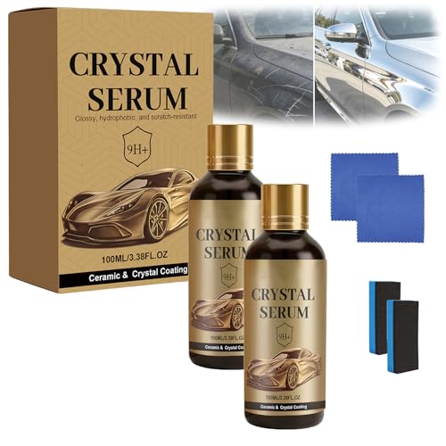 100ML PTZ Crystal Serum - Advanced Graphene Ceramic Coating for Cars 9H Ceramic Coating Long Lasting Car Protection High Gloss Paint Protection for Car Detailing (2Pcs)