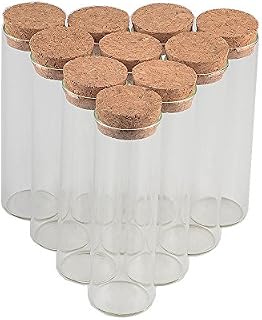 Jarvials 50ml Food Grade Transparent Test Tube Bottle with Cork for Storing Liquid, Licorice, Tea, Powder, Etc. (12, 50ml)