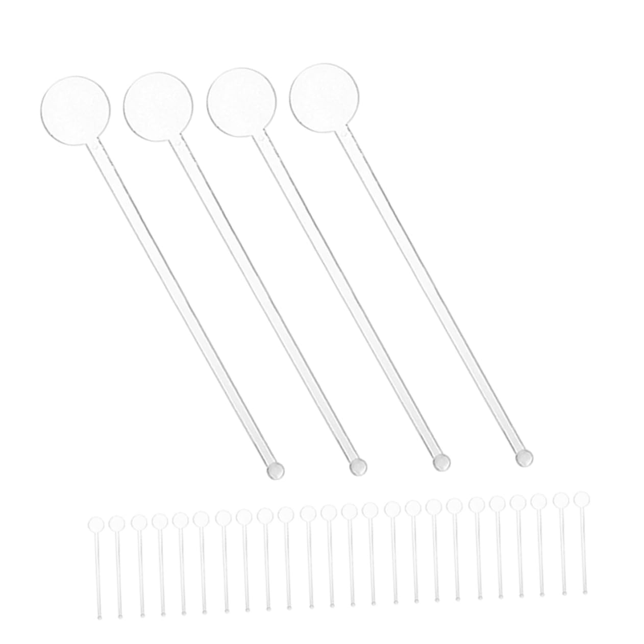 Cabilock 40Pcs Reusable Plastic Cocktail Sticks Transparent Drink Stirrers for Coffee Whiskey Cocktails Beverages for Home Bars Cafes