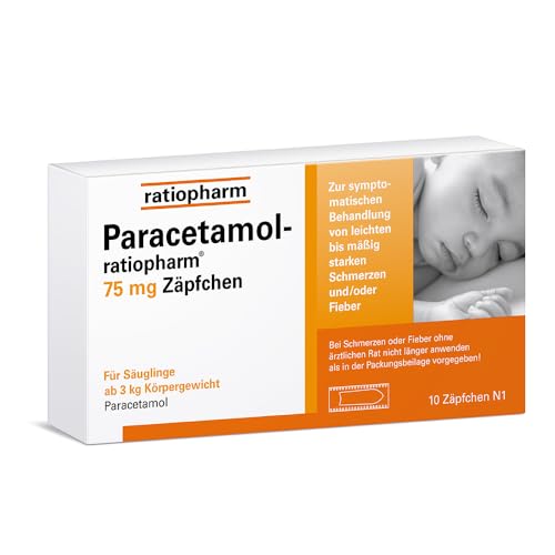Paracetamol-ratiopharm 75 mg Zäpfchen: Sanfte Hilfe bei Schmerzen und Fieber für Neugeborene und Säuglinge 10 Zäpfchen