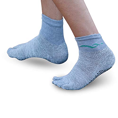 Parallaxx Barefoot Action Socks - Cut Resistant socks for foot protection, Toe Socks for Men and Women - Ideal for Kiteboarding, Surfing, Running, and Outdoor Activities - Grey