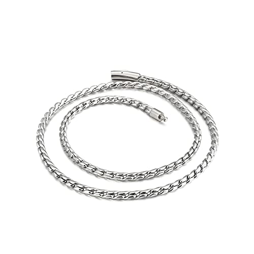 Chaîne à maillons de 26 pouces en acier inoxydable 5mm collier corde noir argent or homme