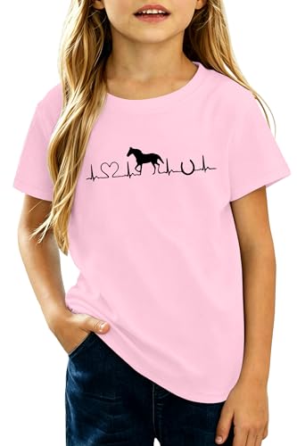 Image of Horse Shirts for Girls Love Horses Shirt Youth Horseback Riding Casual Animal Graphic Tees 8-15 Year Old