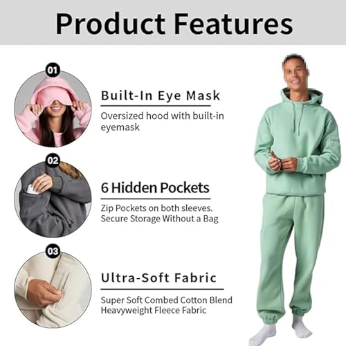 Airplane Mode Travel Hoodie,Travel Hoodie With Eye Mask Hoodies With Eye Mask Built In for Men Women3