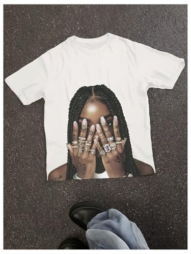 GORGLITTER Women's Oversized Graphic Tees Hip Hop Short Sleeve T Shirt Crewneck Summer Loose Tops3