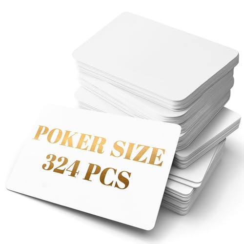 SeptCity Blank Playing Cards 324PCS 2.5X3.5IN Poker Size Playing Cards for DIY Card Games Study Learning Leave a Message Writing Words and Drawing