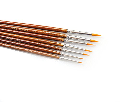 Fine Detail Paint Brush Set - 7 Pieces Miniature Brushes For Watercolor, Acrylic Painting, Models, Airplane Kits #TOP2