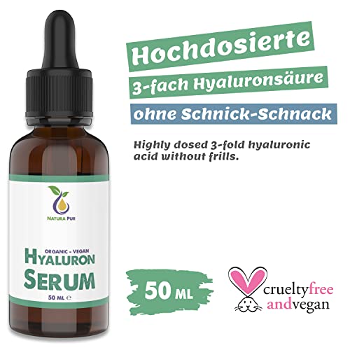 Hyaluronic Acid Face Serum 50ml, vegan, Hyaluronic Acid Moisturiser with Aloe Vera against wrinkles on the face, neck - Image 2