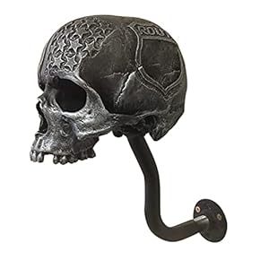 Helmet Holder Motorcycle Skull, Motorfiets schedel helmhouder, doodshoofd helmhouder wandmontage hoed houder…