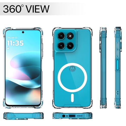 Image of Amazon Basics Back Cover for Motorola Moto G67 Power 5G / G57 Power 5G / G37 Power 5G Mag-Safe Shockproof PC + TPU Protective Case Magnetic Support Bumper Case (Transparent Mag-Safe)