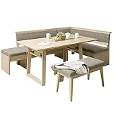 リビングダイニング4点セット LDセット 必要な時にサイズを変えられる 拡張型 伸長式 長方形 ナチュラル ホワイトオーク 天然木 突板 無垢材 ベンチ収納 ダイニングテーブル カウチ ダイニングセット 4人～8人掛け ダイニングチェア 大