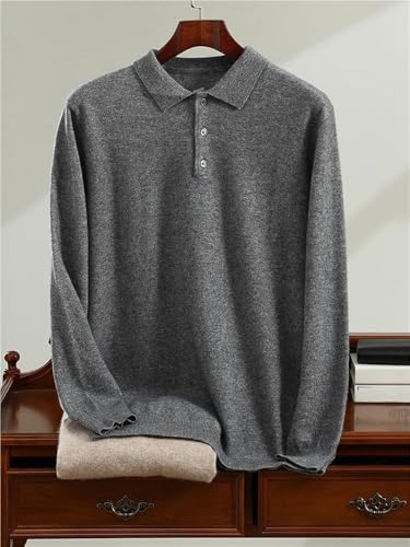 Men's Cashmere Polo Long Sleeve Pullover Sweater Fall Winter Casual Comfortable Warm Versatile Office Wear Knitwear Top4