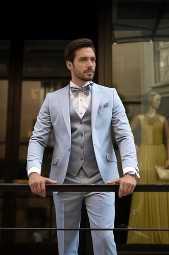 Mens 3 Piece Suit Slim Fit One Button Blazer Vest Pants Set Formal Wedding Business Prom Suit3