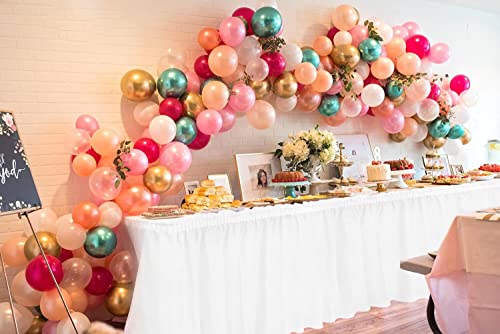 8 Pack Table Skirt Disposable White Table Skirts Carnival Theme Party Decorations 29 In X 14 Ft Disposable Table Skirts For Wedding Engagement Party Baby Shower #TOP3