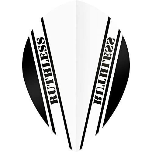 RUTHLESS RX V100 Pro Dart Flights | Extra Strong 100 Micron | Pear, White, 3 Sets of 3 Flights (3XF3503)