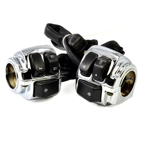 Interrupteur de guidon moto finition chrome miroir pour custom et cruiser