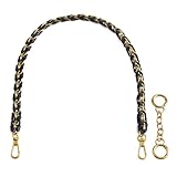 BEAULEGAN Purse Chain Handles - Short Strap Microfiber Leather - Replacement for Handbag or Shoulder Bag Set of 2, 23.6 Inch Long(Brass)
