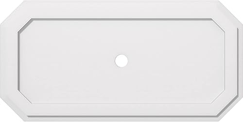 Miniatura 177 de Ekena Millwork CMP36X18ED-03000 Medallones de techo de uretano contemporáneo de PVC de grado arquitectónico Emerald 36"W x 18"H x 3"ID x 12 1/2"C x