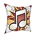 Muzyka nuta komiks hipisowska dekoracyjna poszewka na poduszkę dekoracja kreskówka czerwone nuty telefoniczne poszewka na poduszkę dom dekoracyjne poszewki na poduszki do salonu na sofę 45 x 45 cm poszewka na poduszkę