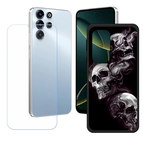 LCEHTOGYE �K�p Doogee B10 Pro +�����K���X�X�N���[���v���e�N�^�[�p�P�[�X�A�K�p Doogee B10 Pro (6,63")�ƌ݊����̂���u���b�N�\�t�gTPU�V���R���Q���P�[�X�ی�J�o�[ WZ18