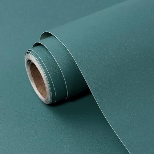 Teal Peel and Stick Wallpaper Solid Teal Contact Paper A Set of 23.6"x472" Matte Self Adhesive Waterproof Vinyl Roll for Wall Coverings,Cabinets,Countertops,Bedroom,Kitchen