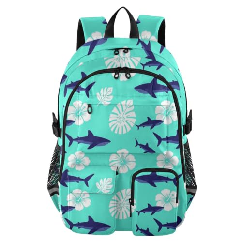 Mochila de viaje con flores de hibisco para adolescentes