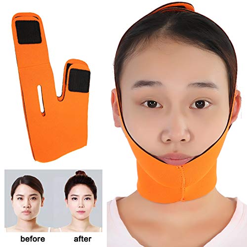Face Slimming Bandage Belt Facelift Double Chin Skin Strap V Line Lifting Mask Double Chin Reducer Double Chin Reducer (Orange) #TOP2