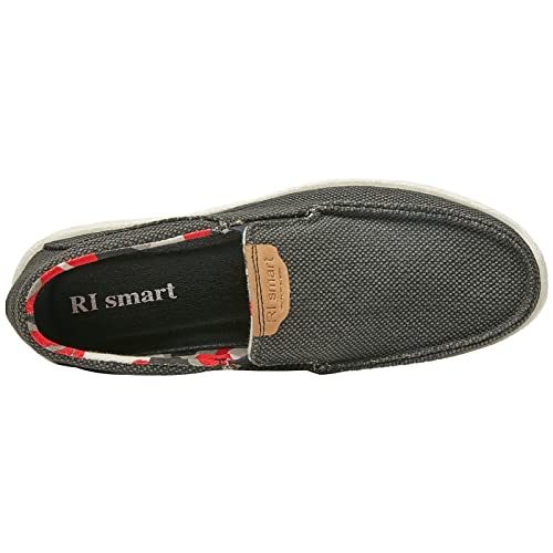 rismart Men's Slip on Loafers Breathable Canvas Casual Sneaker Walking Shoes4