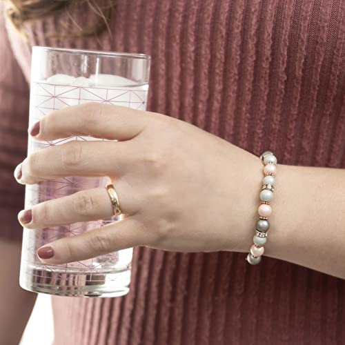 Rose Gold Medical Alert Bracelet, Stretch Medical Id Interchangeable Replacement Medical Bracelet, Id Tag Not Included (Rose Grey Luxe, Average (5.5 Inches) – Most Common Size) #TOP1