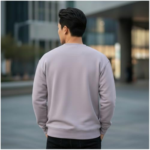 Image of Men's Crew Neck Sweatshirt, Long Sleeve, Casual Pullover, Multiple Colors Available