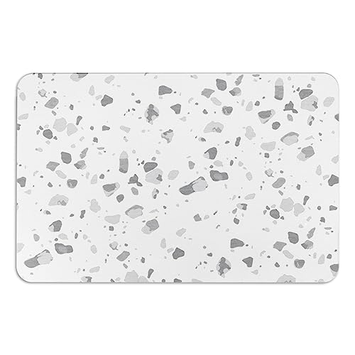 FloorPops x Artsy Mats Grey Terrazzo White Quick Dry Diatomite