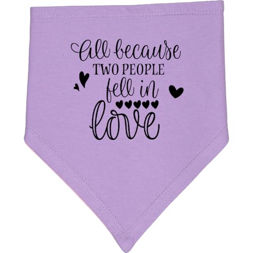 inktastic All Because 2 People Fell in Love Baby Bandana Bib Lavender and Pink 48035