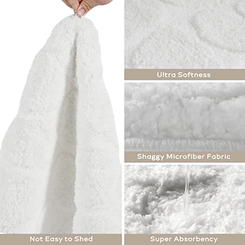 Ashler Bathroom Rug, Cobblestone Bath Rugs, Microfiber Bath Mat, Soft Absorbent Bath Carpet, Non-Slip Shower Mats, Machine Washable Pebbles Bathroom Mats, 17X24 In, Off White #TOP2