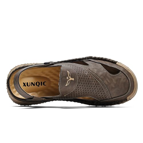 Men'S Handmade Sandals Outdoor Leather Closed Toe Beach Shoes3