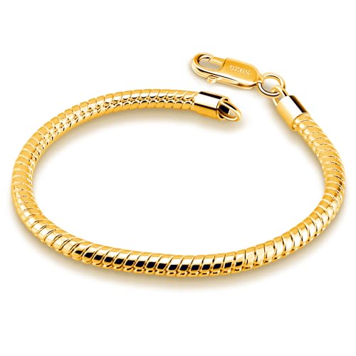 H&Beautimer����925�X�^�[�����O�V���o�[�u���X���b�g �\���b�h3-4mm ���E���h�X�l�[�N�`�F�[���u���X���b�g �j���p - �O���}�[�p�[�e�B�[�W���G���[ - �X�^�[�����O�V���o�[�����N�u���X���b�g 6.3-6.7-7-7.5-8-8.5-9-9