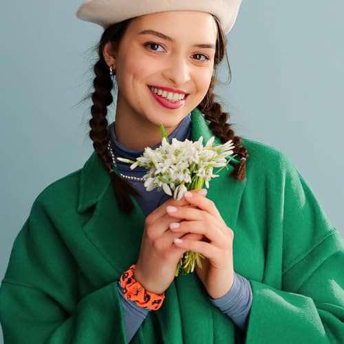 DKGKOO Scrunchie Watch Strap for Women Compatible with iwatch Series 9 8 7 6 5 4 3 2 1 SE (H(Halloween Series), 38mm/40mm/41mm Large-Size) - Image 2