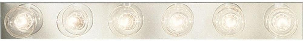 Progress Lighting P3299-15 6-Light Broadway Lighting Strips Sockets On 6-Inch Centers and UL Listed For Ceiling Mounting with 25 Watt Maximum Lamps, Polished Chrome